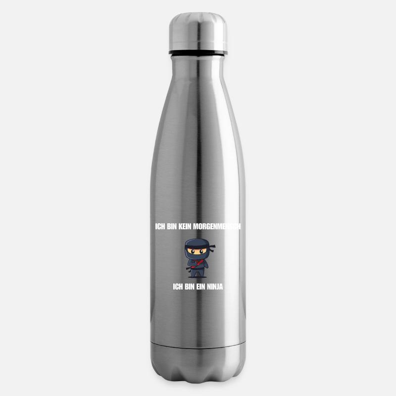 Ich bin kein Morgenmensch - Ich bin ein Ninja - Isolierflasche - Lightsilver