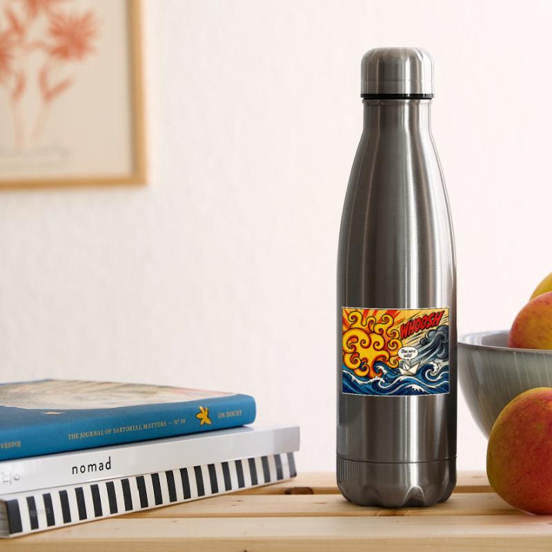 Retro Comic Papierboot - Das wird wild! Isolierflasche