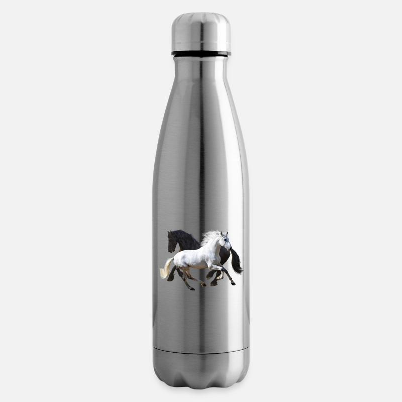 Pferde - Isolierflasche - Lightsilver