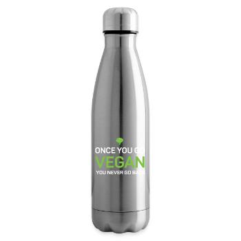 Une fois que vous devenez végétalien, vous n’y retournerez jamais - Bouteille isotherme - argent clair - Droite