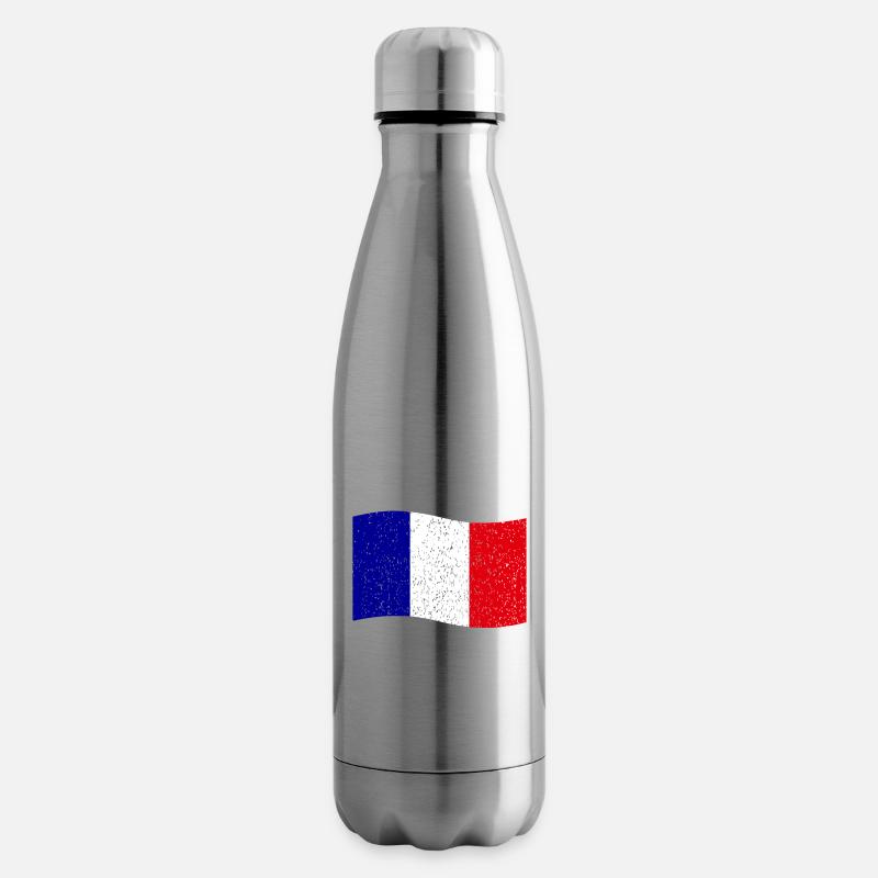 drapeau français vintage - Bouteille isotherme - argent clair