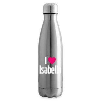 I Love Isabella Pink Heart I Love Isabella - Insulated Water Bottle - silver - Right