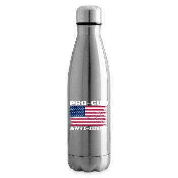 Pro-guns, anti-idiot - Insulated Water Bottle - silver - Right