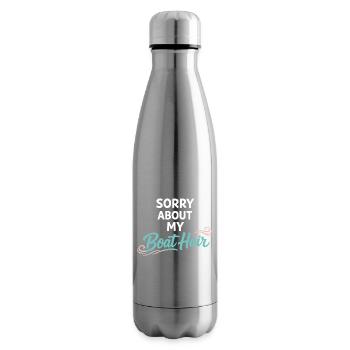 Les poils de mer s’en fichent - Bouteille isotherme - argent clair - Droite