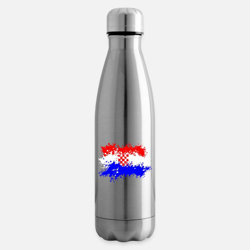 Kroatien Flagge Splash - Isolierflasche - Lightsilver