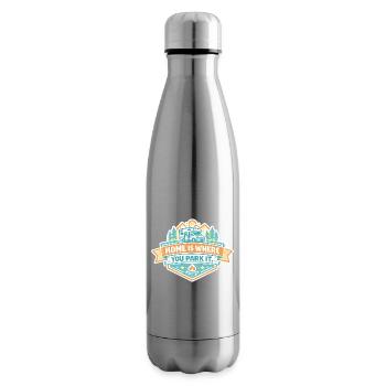 Zuhause ist, wo du parkst - Campen - Isolierflasche - Lightsilver - Rechts