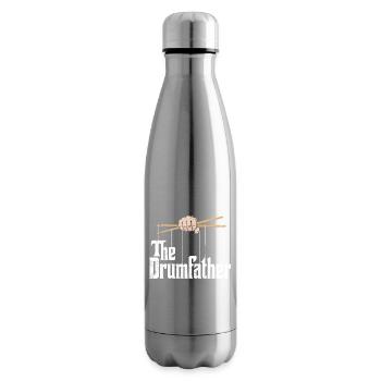 The DrumFather, design for drummers and music bands - Insulated Water Bottle - silver - Right