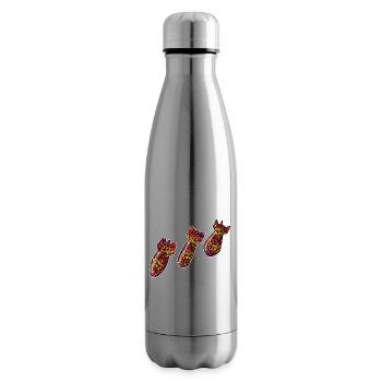 Bomb atmosphere, against war and violence - Insulated Water Bottle - silver - Right