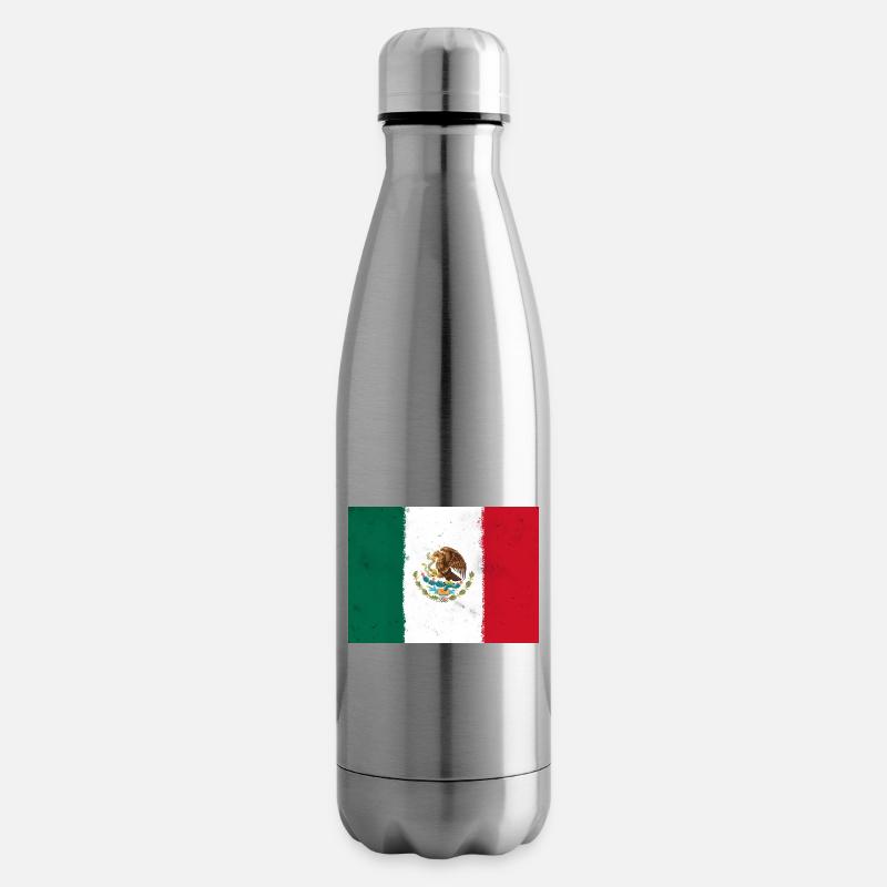 Drapeau du Mexique - Bouteille isotherme - argent clair