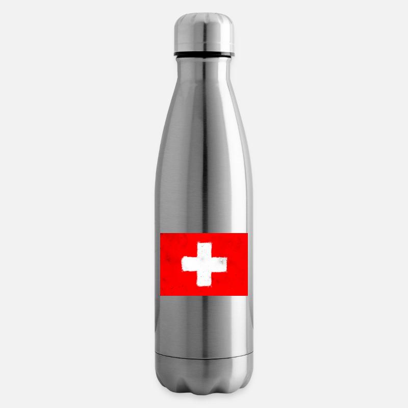 Flagge der Schweiz - Isolierflasche - Lightsilver