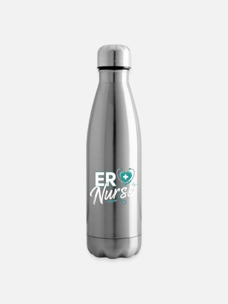 ER Nurse Herz Logo - Isolierflasche - Lightsilver