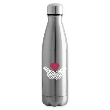 eternal love | Bone Hands | Skeleton | Heart - Insulated Water Bottle - silver - Right