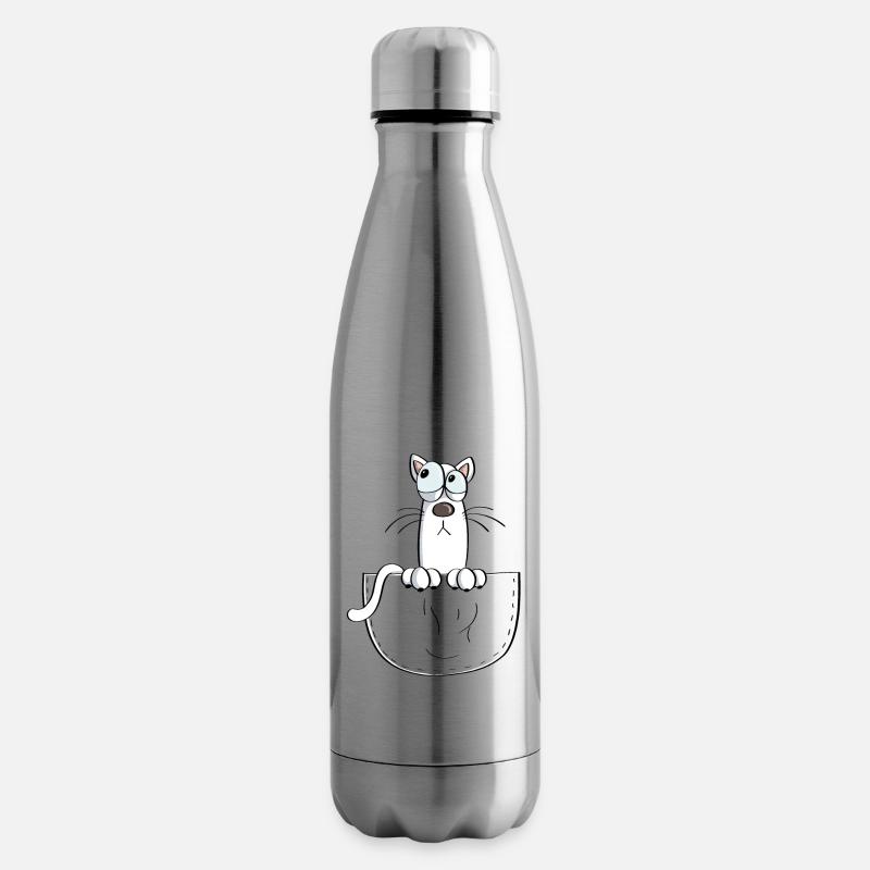 Chat dans le sac - Chats - Comic - Bouteille isotherme - argent clair