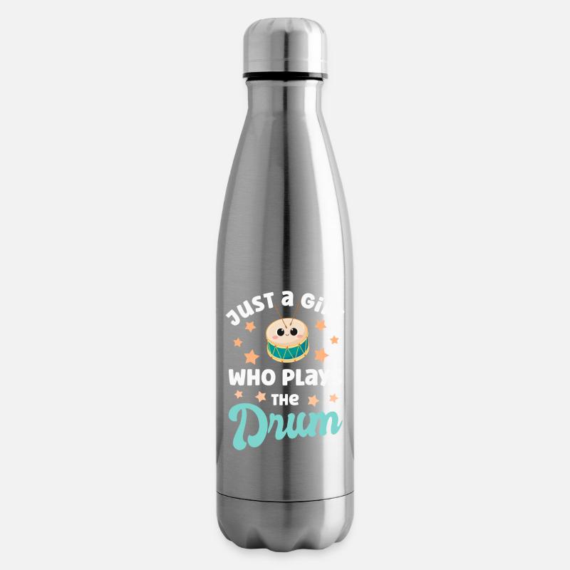 Trommel Trommelspielerin - Isolierflasche - Lightsilver