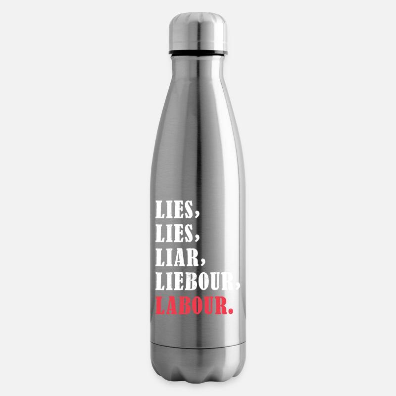 Conception typographique de slogan anti-ouvrier audacieuse - Bouteille isotherme - argent clair