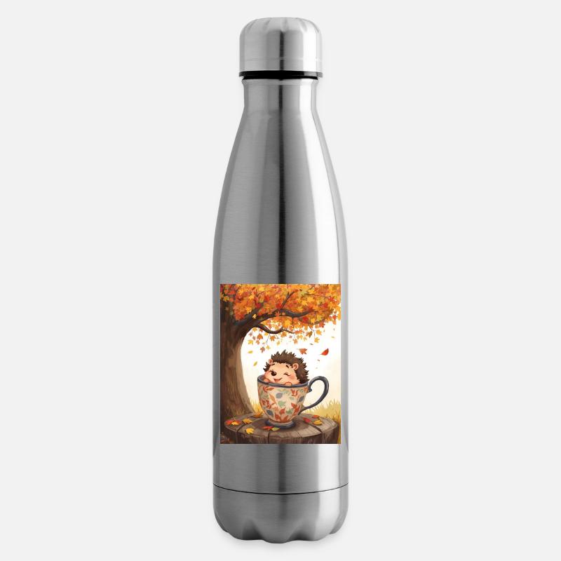 EG Igel in Tasse I Herbst I Urlaub I Geschenkidee - Isolierflasche - Lightsilver