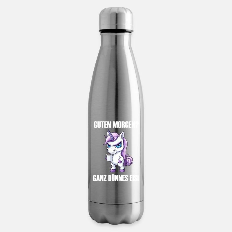 Einhorn Kaffee Morgenmuffel Design - Isolierflasche - Lightsilver