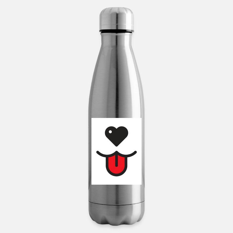 Hundegesicht mit Herz - Isolierflasche - Lightsilver