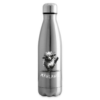 Mählanie – Funny pun with sheep Melanie - Insulated Water Bottle - silver - Right