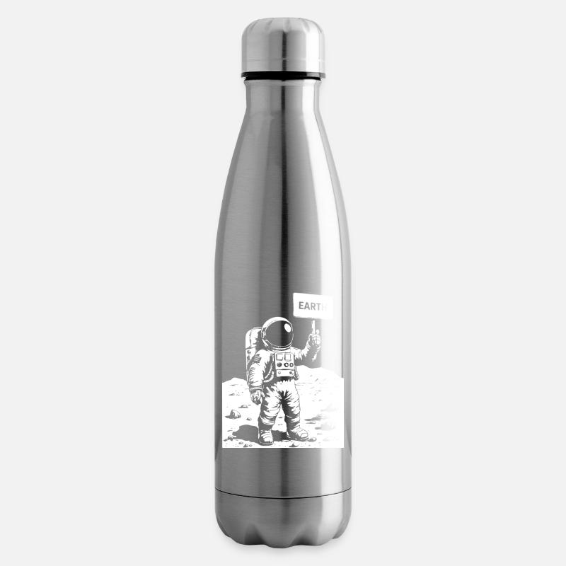 Astronaut on the moon holding a sign - Isolierflasche - Lightsilver