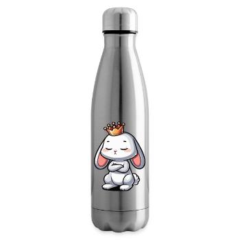 Rabbit Bunny Bunny Long Eared Thumper Ram - Insulated Water Bottle - silver - Right