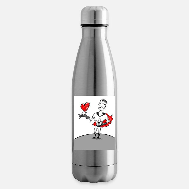 Herzheld: Superheld mit Herz - Isolierflasche - Lightsilver