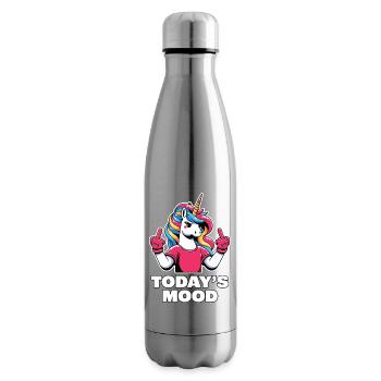 Unicorn Regenbogenmähne Heutige Laune Mittelfinger - Isolierflasche - Lightsilver - Rechts