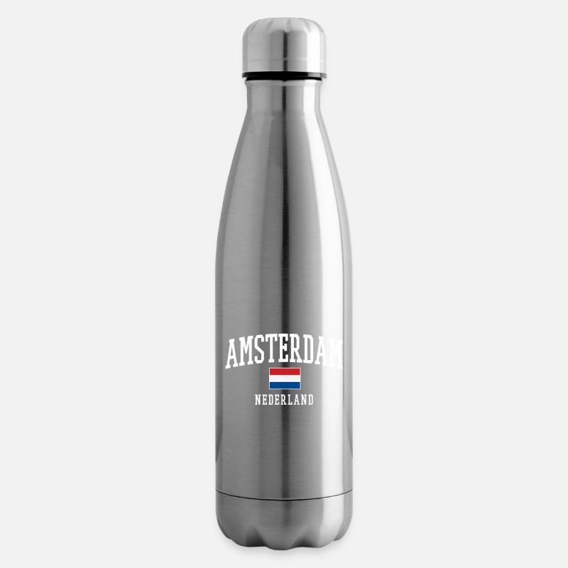 Conception du drapeau Amsterdam NL - Bouteille isotherme - argent clair