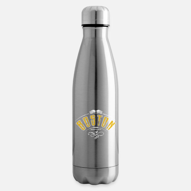 Boston grunge effect - Insulated Water Bottle - silver