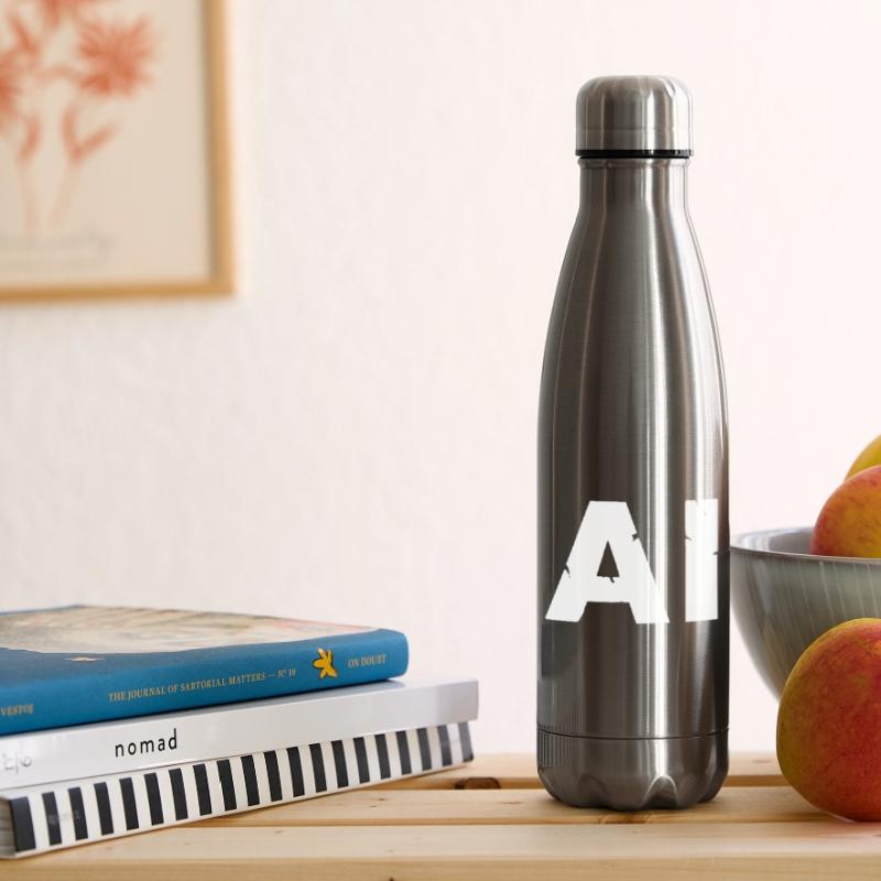 AI Artificial Intelligence Text Grunge Vector Insulated Water Bottle