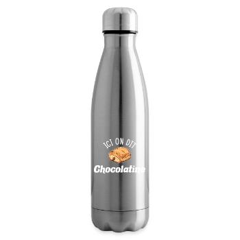 Chocolatine Humour Pain au Chocolat South West - Insulated Water Bottle - silver - Right