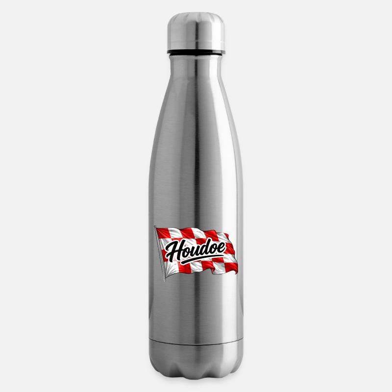 Brabant-Flagge mit Houdoe schwenken - Isolierflasche - Lightsilver
