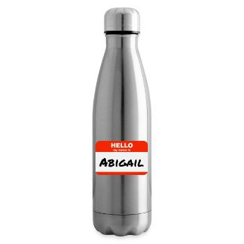 Bonjour, je m’appelle Abigail Étiquette Étiquette - Bouteille isotherme - argent clair - Droite