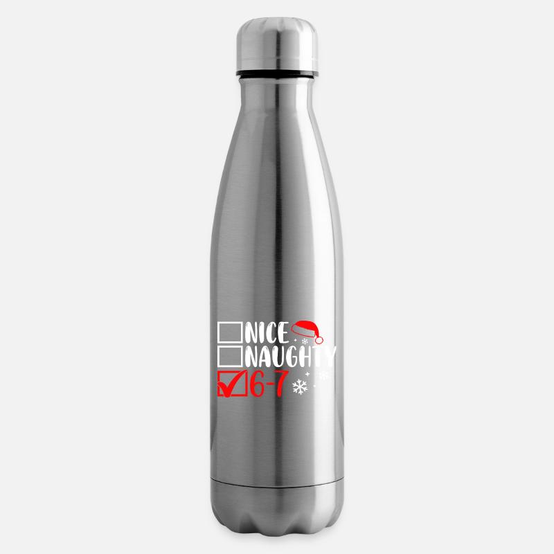 Funny Christmas Nice Naughty 67 - Isolierflasche - Lightsilver