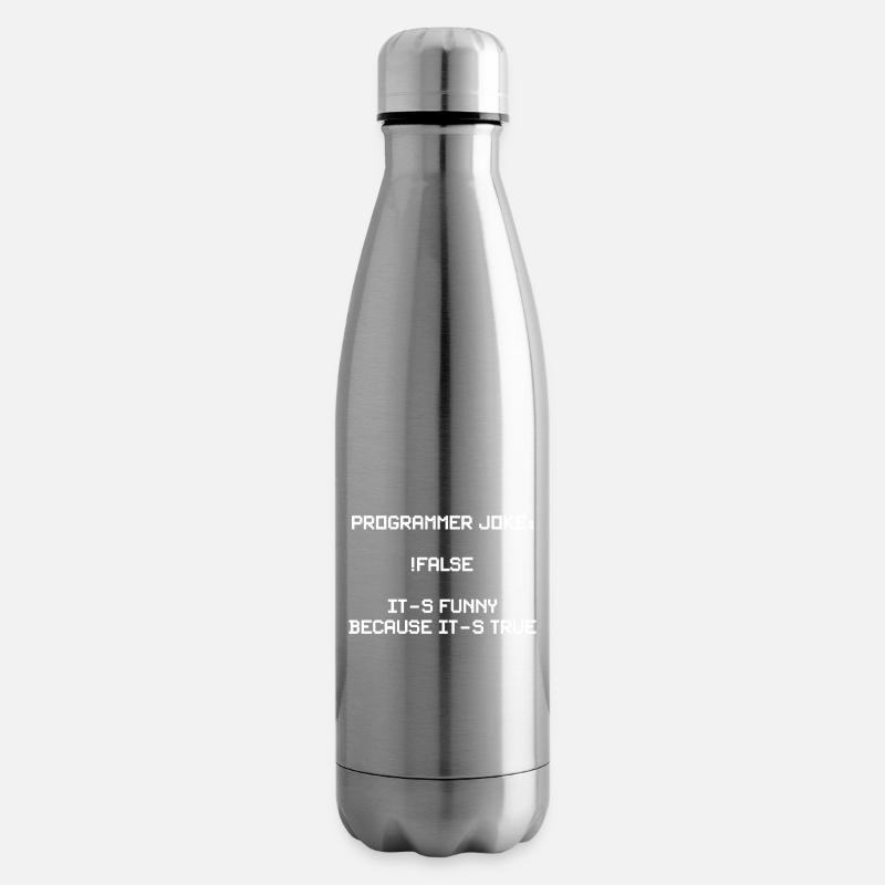 Funny programmer motif for developers, coders - Insulated Water Bottle - silver
