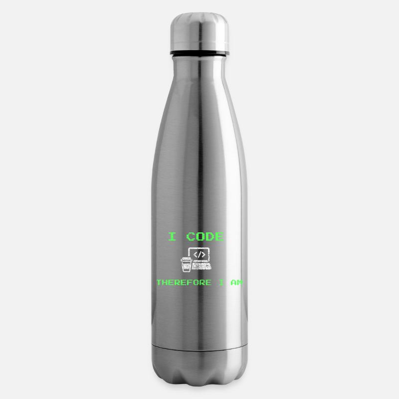 Ich programmiere, also bin ich – lustiges Entwickler-T-Shirt - Isolierflasche - Lightsilver