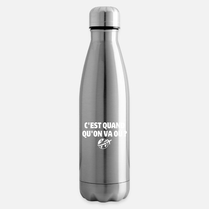 vacances, vacances à la mer, besoin de vacances - Bouteille isotherme - argent clair