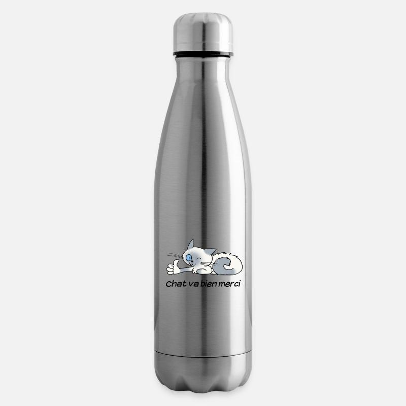 Chat va bien - Bouteille isotherme - argent clair
