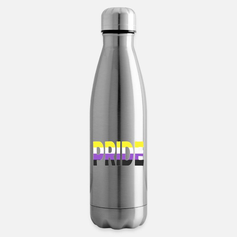 Pride Schriftzug Non-Binary Nichtbinär LGBTQ - Isolierflasche - Lightsilver