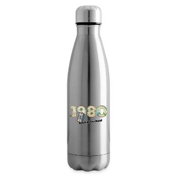 1980's Vintage Retro – Cassette – Cool Olds - Insulated Water Bottle - silver - Right