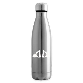 Doppel Bagger Silhouette - Isolierflasche - Lightsilver - Rechts