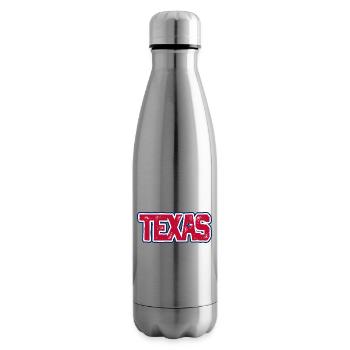 Texas Distressed Wordmark - Insulated Water Bottle - silver - Right