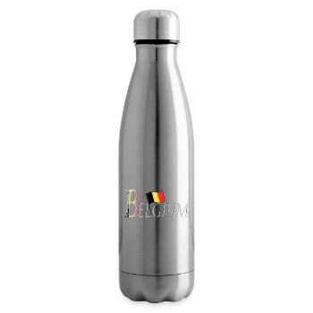 Flag Belgium: an elegant patriotic appearance - Insulated Water Bottle - silver - Right
