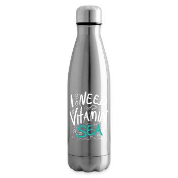 J’ai besoin de vitamines Sea Summer en disant - Bouteille isotherme - argent clair - Droite
