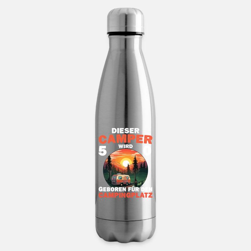 Lustiger Camper Wohnmobil 50 Geburtstag Camping - Isolierflasche - Lightsilver