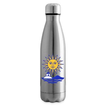 Greece Sun: Sun, Water, Chapel - Insulated Water Bottle - silver - Right