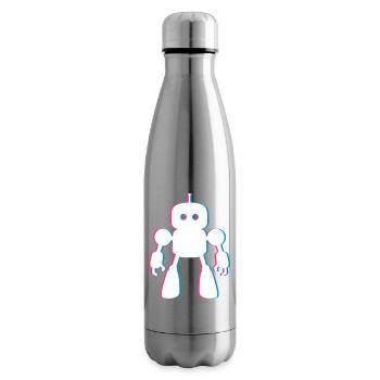 Roboter 3D-Effekt – Zukunft trifft KI Design - Isolierflasche - Lightsilver - Rechts
