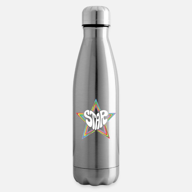 Star de l’espace Arc-en-ciel psychédélique - Bouteille isotherme - argent clair