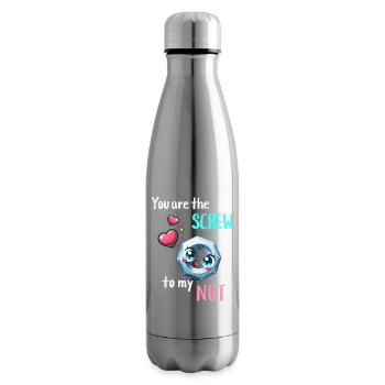 Drôle de conception de paires de boulons d’écrou - Bouteille isotherme - argent clair - Droite