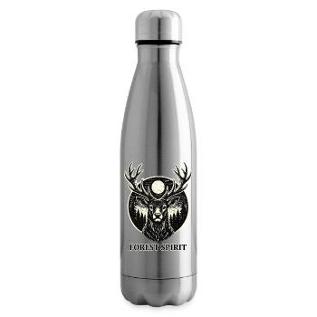 Forest Spirit – Hirsch im Woodcut Stil - Isolierflasche - Lightsilver - Rechts